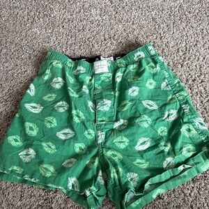 American Eagle Outfitters Green Leaf Print Boxers